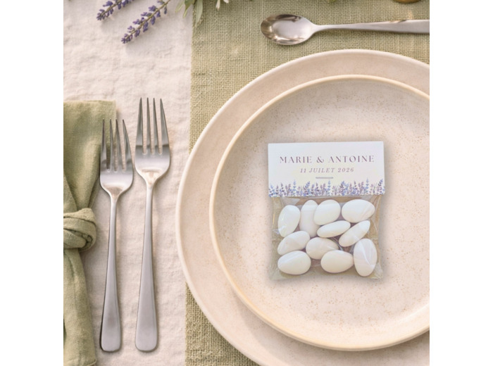 Sachet de dragées – cadeau invité mariage personnalisé