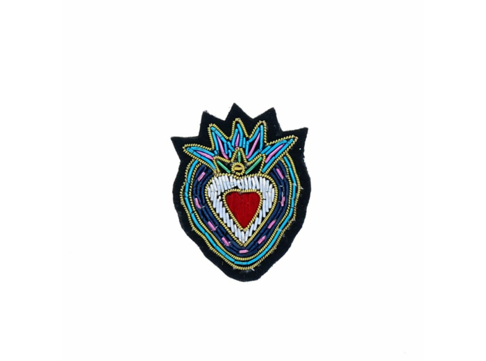 Broche cœur flamboyant