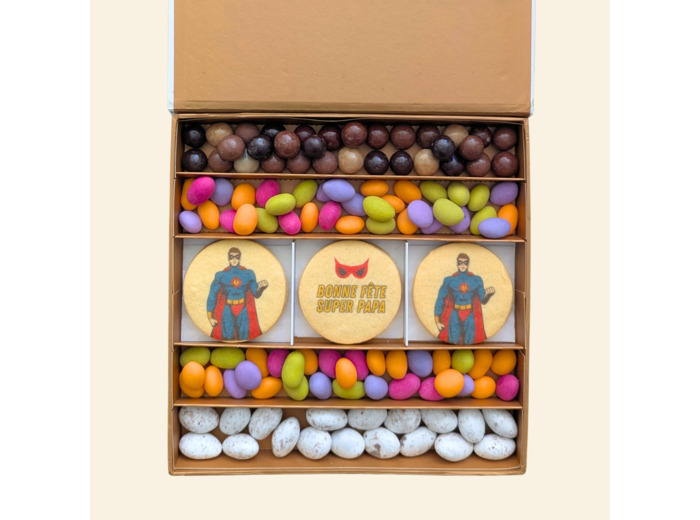 Coffret prestige biscuit – Cadeau papa personnalisé