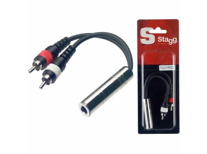 Stagg adaptateur 2 rca male/jack femelle