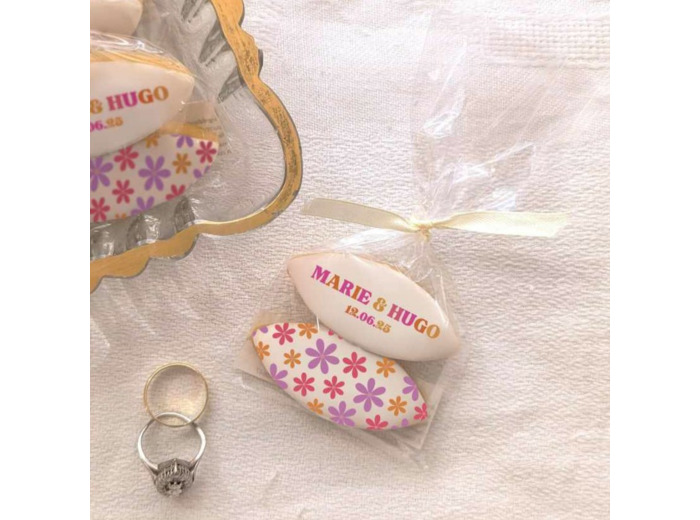Calissons personnalisés - Mariage Retro pop