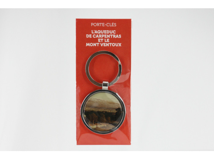 Porte clé rond - Aqueduc de Carpentras et le Mont Ventoux