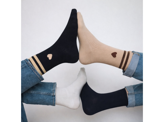 Chaussettes cœur – idée cadeau Saint-Valentin