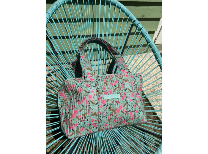 Sac week-end Turquoise rose