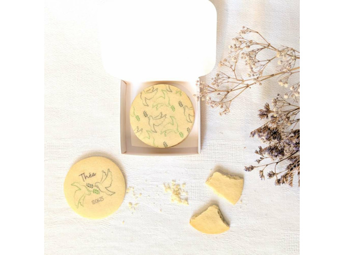 Boîte de 3 biscuits personnalisés – Cadeau invité baptême