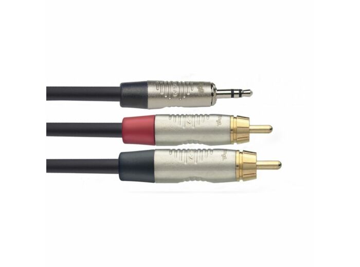 Stagg cable y mini jack stereo / 2 rca male 3m