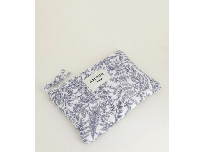 Trousse amour fleurie bleue