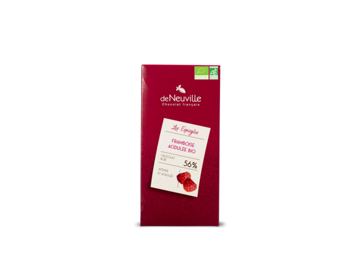 Tablette Bio noir 56% Chocolat framboise
