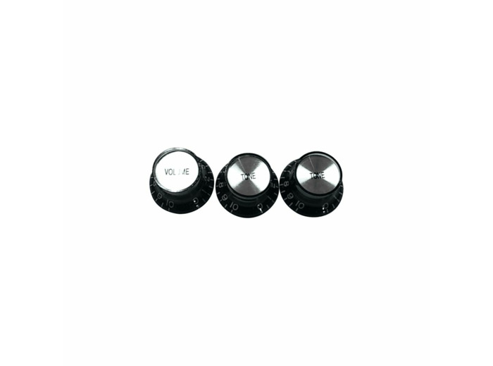 Cache potentiomètre noir et chrome