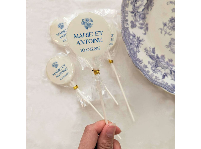 Sucette personnalisé – Mariage Chic