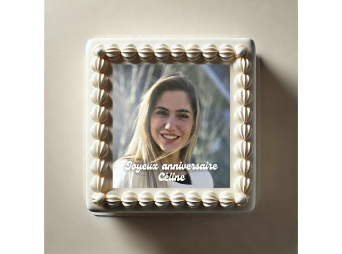 Feuille comestible carré photo et texte