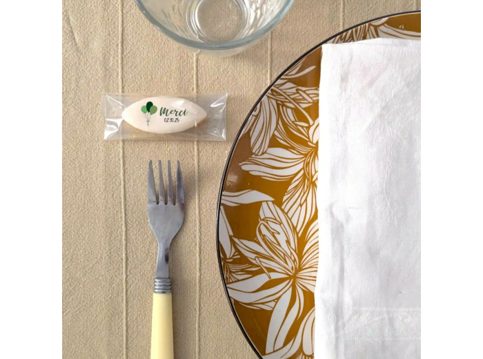 Sachet de calissons personnalisés – Cadeau invité baby shower & gender reveal