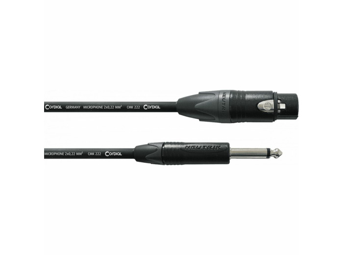 Cable xlr femelle/jack mâle mono cordial 10m