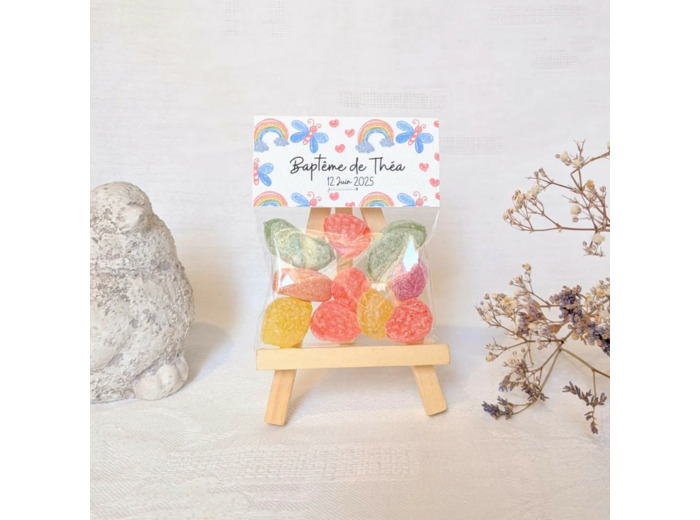 Sachet de bonbons personnalisé – Cadeau invité baptême