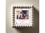 Photo pour gâteau carré décor fleurs