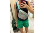 Sac banane coton turquoise rose