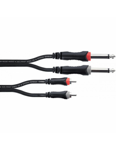 Cordial 2 rca/2 jacks mono - 3m