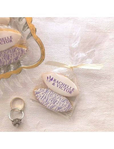 Calissons personnalisés - Mariage Lavande