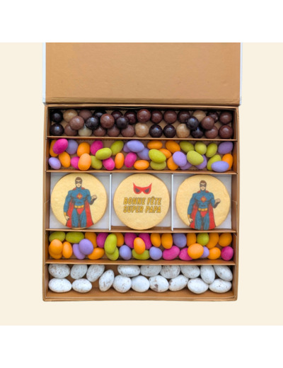 Coffret prestige biscuit – Cadeau papa personnalisé