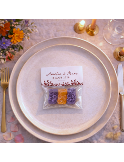 Sachet oursons fruités – cadeau invité mariage personnalisé