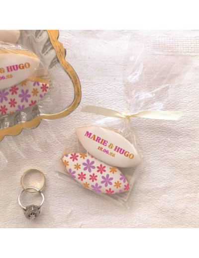 Calissons personnalisés - Mariage Retro pop