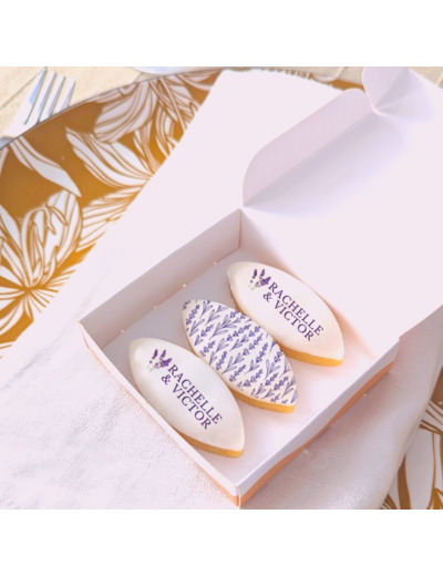 Coffret de calissons personnalisés – Cadeau invité mariage Lavande