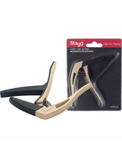 Stagg capodastre elec/acous bois clair