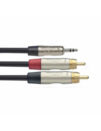 Stagg cable y mini jack stereo / 2 rca male 3m
