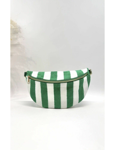 Sac banane rayures vert