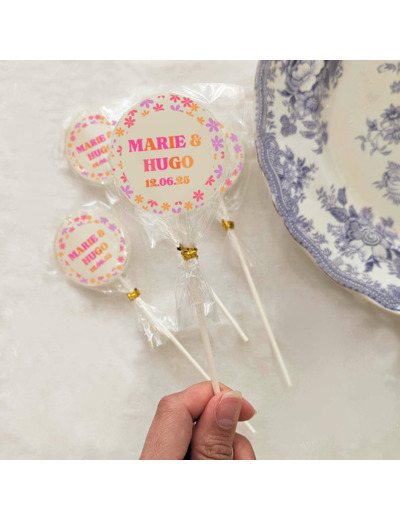Sucette personnalisé – Mariage Rétro Pop