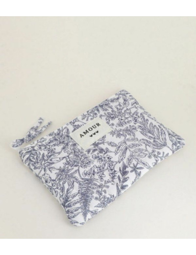 Trousse amour fleurie bleue