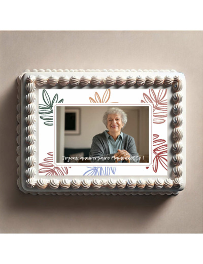 Feuille comestible avec photo - branches colorées