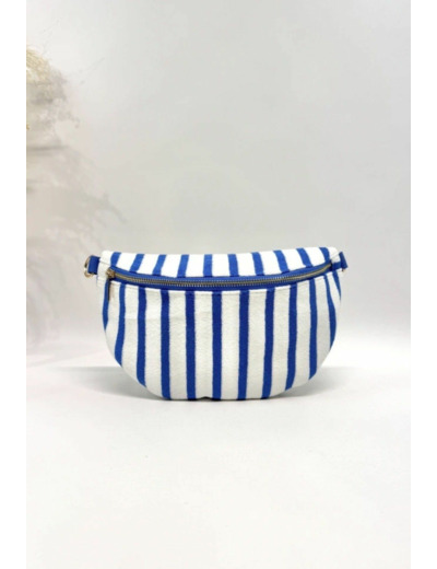 Sac banane rayures bleu