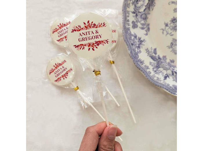 Sucette personnalisé – Mariage Rouge Bohème