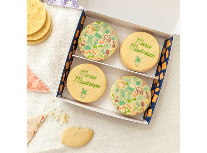 Coffret de 12 biscuits - Collection merci maitresse