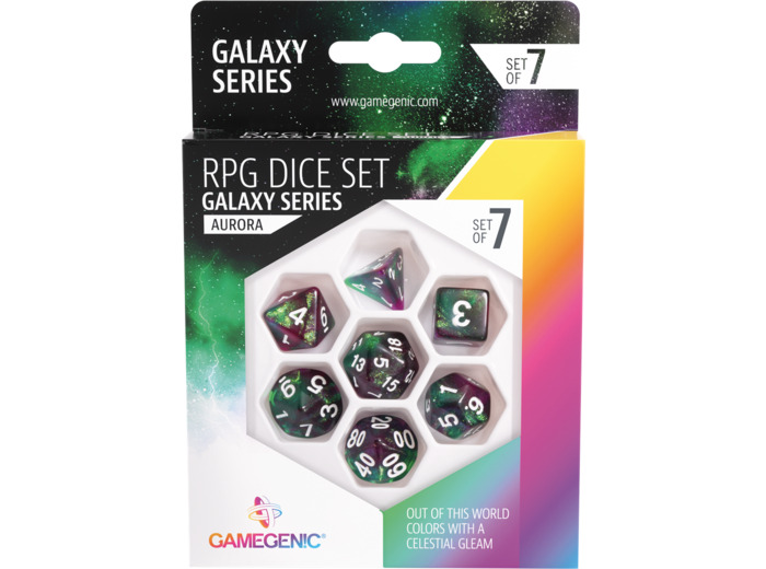 Galaxy series -aurora- set de 7 dés jdr
