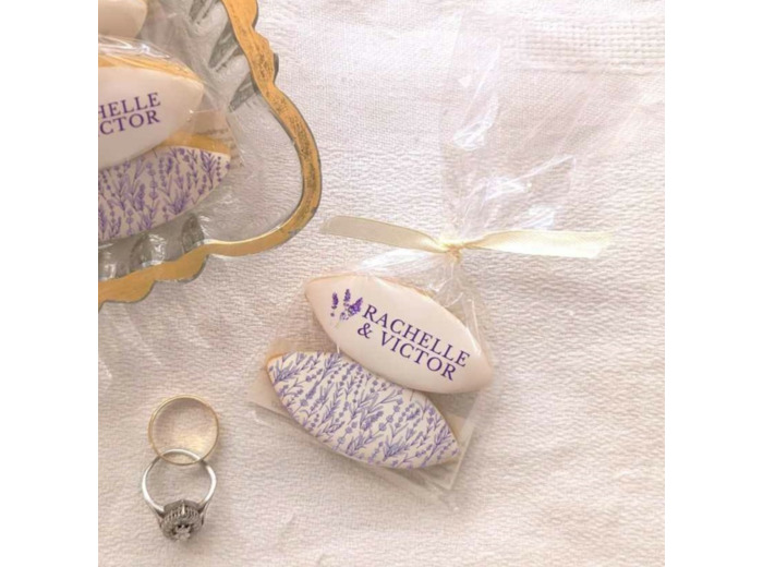 Calissons personnalisés - Mariage Lavande
