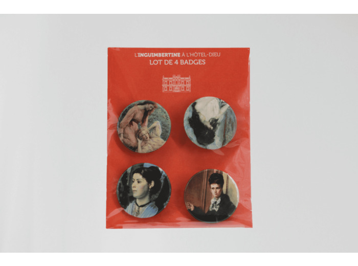 4 Badges métal - Portraits de femmes