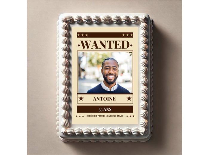 Feuille comestible Western Wanted avec photo