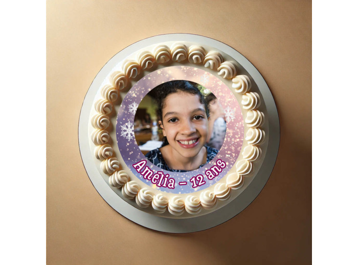 Feuille comestible monde magique hivernal avec photo