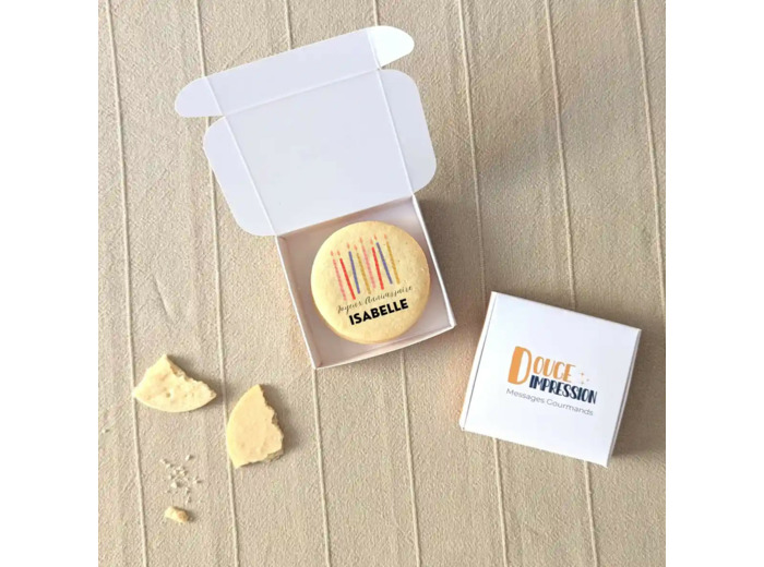 Boîte de 3 biscuits personnalisés – Cadeau invité anniversaire