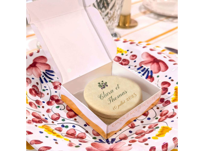 Boite de 3 biscuits personnalisés  – Mariage Olivier