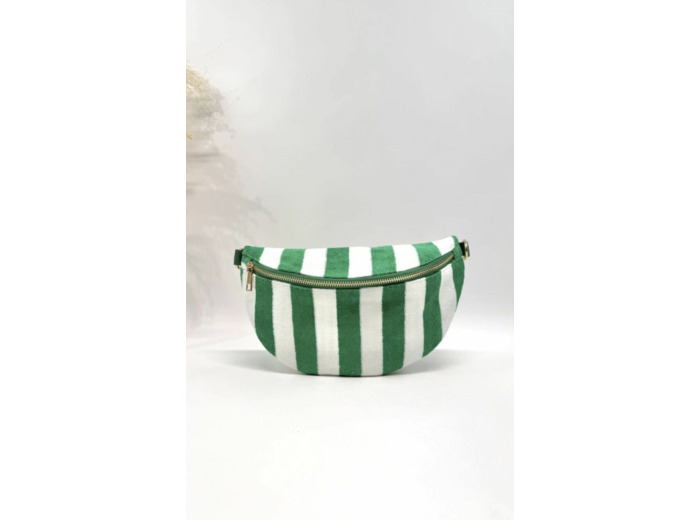 Sac banane rayures vert