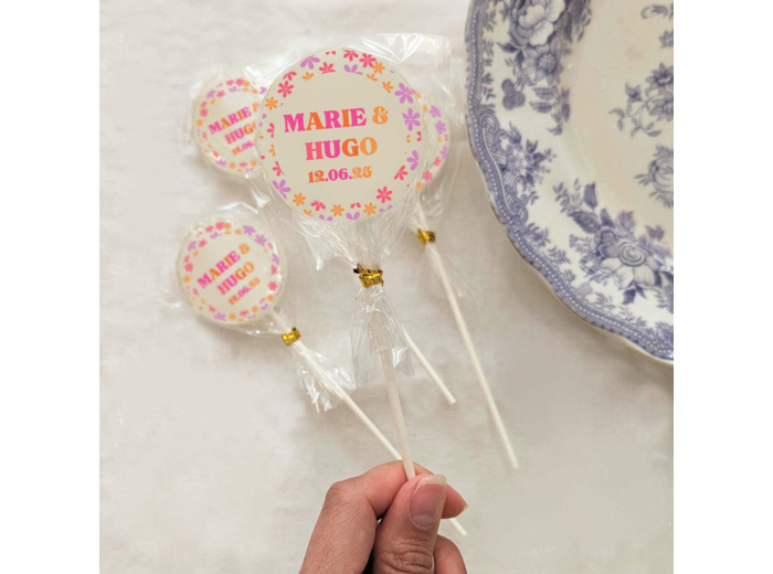 Sucette personnalisé – Mariage Rétro Pop