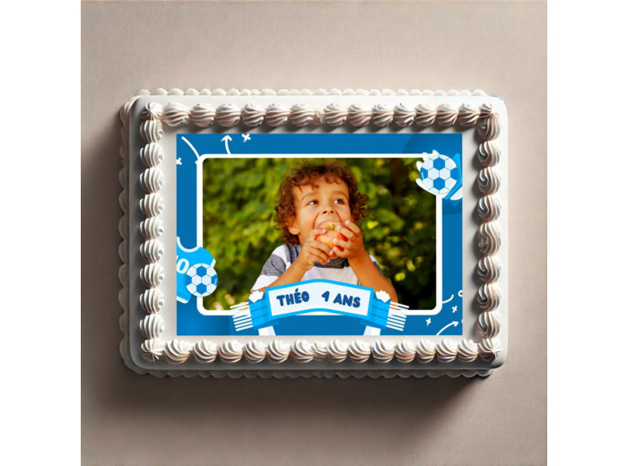 Feuille comestible thème football avec photo