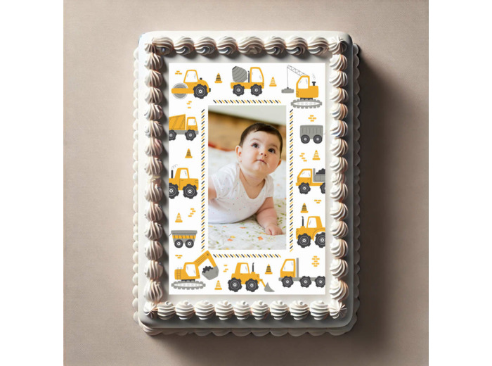 Photo gâteau thème travaux et chantier