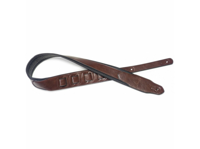 Stagg sangle guitare similicuir marron