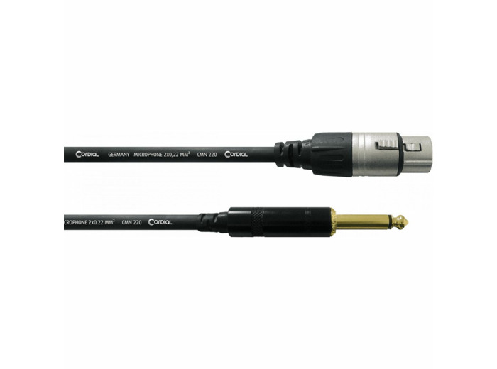 Cable xlr femelle/jack mâle mono cordial 5m