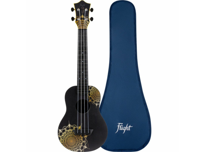 Flight ukulele concert gold mandala