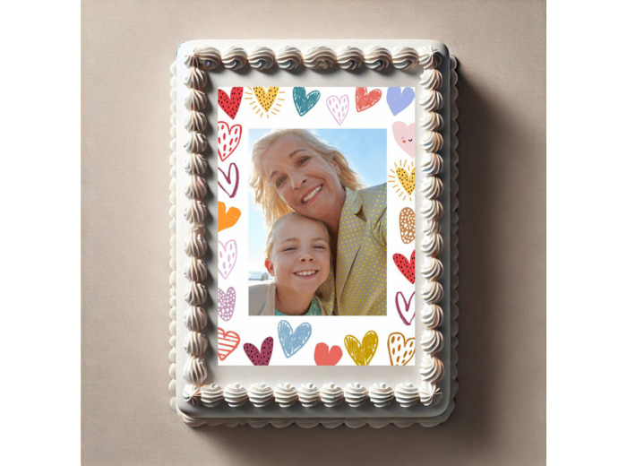 Photo gâteau avec cœurs